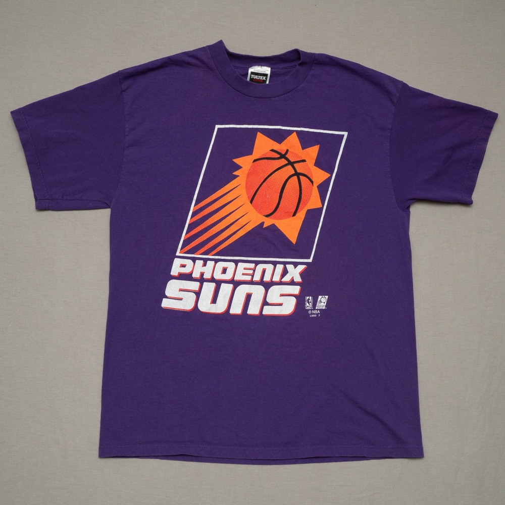 Vintage‎ Official Phoenix Suns Logo 7 NBA Purple T Shirt Tultex XL Big Print
